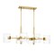 Designers Fountain Aries 60 Watt 6 Light Brushed Gold Pendant with Clear Ribbed Glass Shade D284C-IS-BG - alternate 1